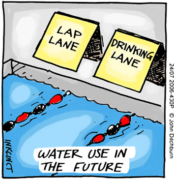 Saving Water Cartoon